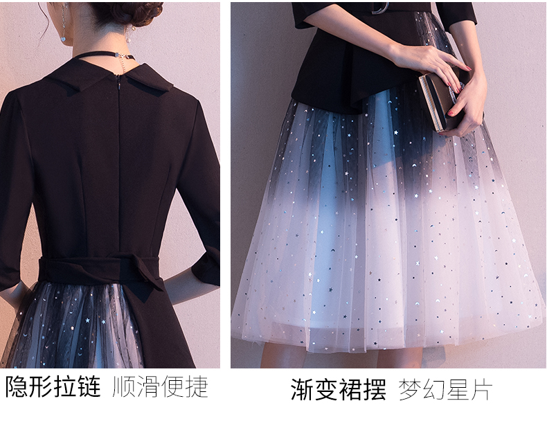 Yi Di Xiaos temperament banquet small evening dress, short for women, can be worn in Hepburn style adult host fantasy fairy dress. | deposit bonus casino, coin qq slot, raja mpo777, cq9demo(图5)