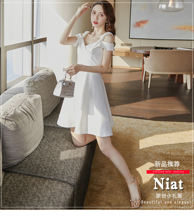 KM CK banquet style, you can usually wear slimming suspender one-shoulder dress, white small evening dress | bursa 88, raja slot 323, togil, fantasy 55 slot, slot freebet new member 2021(图1)